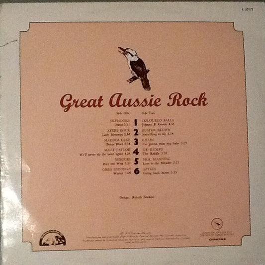 Various : Great Aussie Rock, 12 Great Artists. 12 Mind-blowing Tracks (LP, Comp, Smplr)