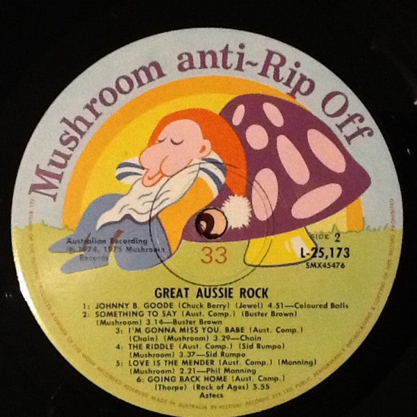 Various : Great Aussie Rock, 12 Great Artists. 12 Mind-blowing Tracks (LP, Comp, Smplr)