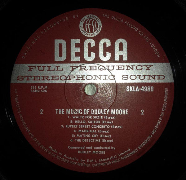 Dudley Moore : The Music Of Dudley Moore (Composed For The Film "30 Is A Dangerous Age Cynthia") (LP, Album)