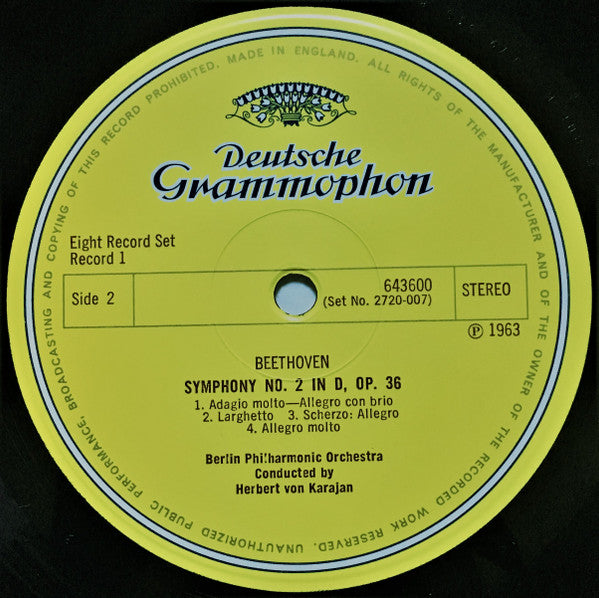 Ludwig van Beethoven, Berliner Philharmoniker, Herbert von Karajan : The Nine Symphonies (8xLP, Comp, RE + Box)