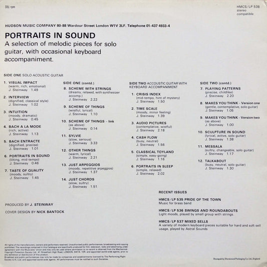 John Steinway : Portraits In Sound (LP)