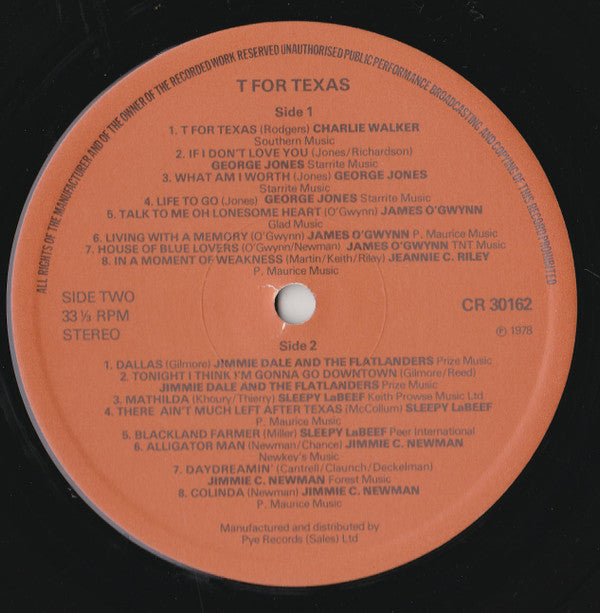 Various : T For Texas (LP, Comp)