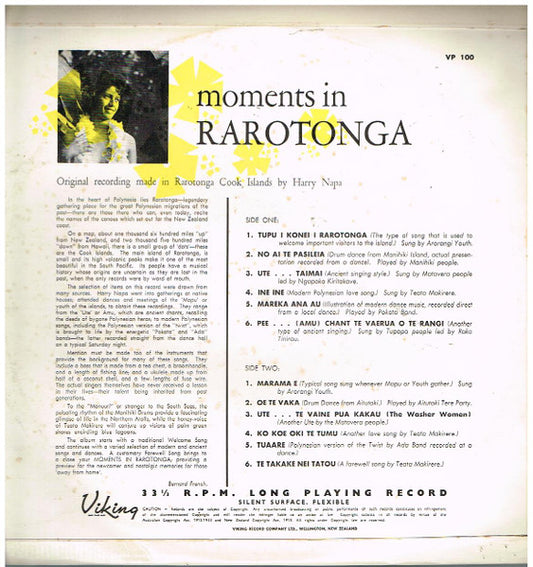 Various : Moments In Rarotonga (LP, Mono)