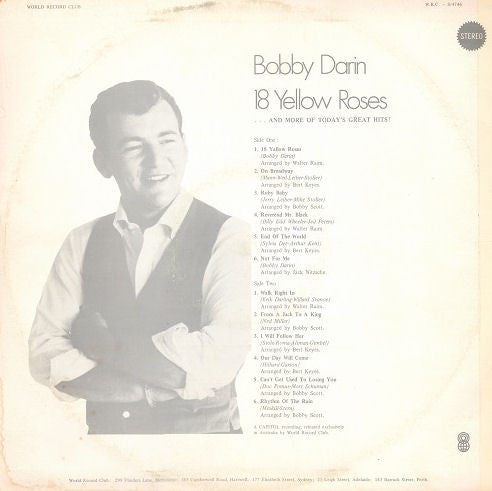 Bobby Darin : 18 Yellow Roses (LP, Album, Club)