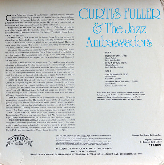 Curtis Fuller And The Jazz Ambassadors : Jazz Conference Abroad (LP, Album, RE)