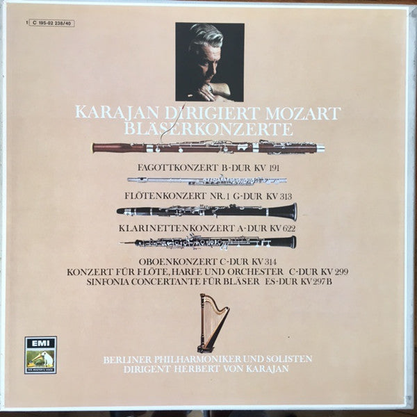 Wolfgang Amadeus Mozart - Herbert von Karajan Dirigent Berliner Philharmoniker : Karajan Dirigiert Mozart - Bläserkonzerte (3xLP, RE + Box)