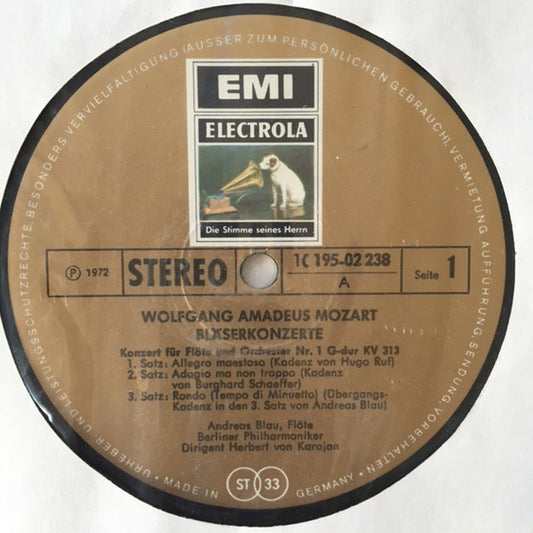 Wolfgang Amadeus Mozart - Herbert von Karajan Dirigent Berliner Philharmoniker : Karajan Dirigiert Mozart - Bläserkonzerte (3xLP, RE + Box)