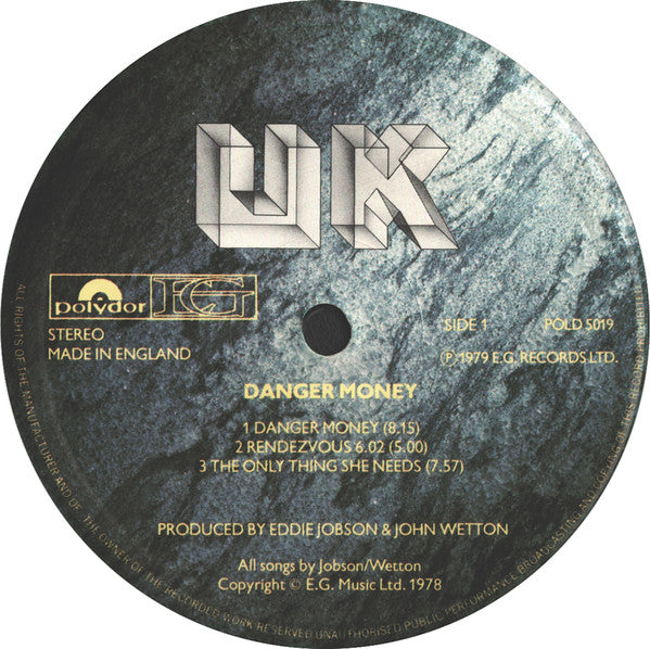UK (3) : Danger Money (LP, Album)