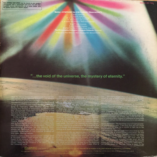 Gustav Mahler, The Philadelphia Orchestra, Eugene Ormandy : Symphony No. 2 ("Resurrection") (2xLP, Album)