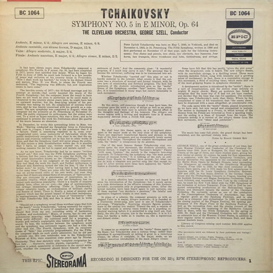 Pyotr Ilyich Tchaikovsky - George Szell, The Cleveland Orchestra : Symphony No. 5 in E Minor, Op. 64 (LP, Album)