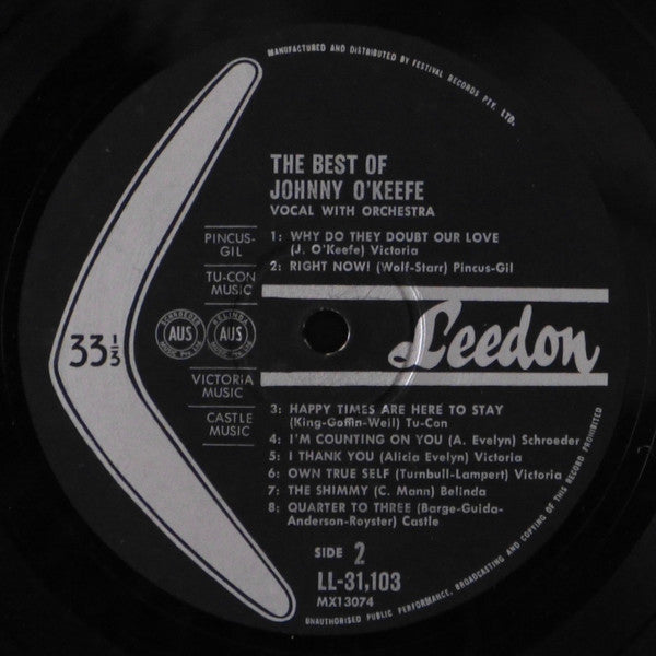 Johnny O'Keefe : The Best Of Johnny O'Keefe (LP, Comp, Mono)