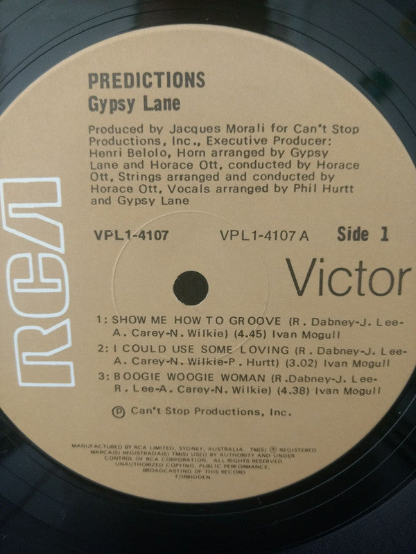 Gypsy Lane : Predictions (LP, Album)