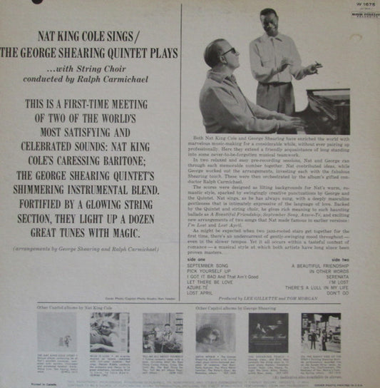Nat King Cole / George Shearing : Nat King Cole Sings / George Shearing Plays (LP, Album, Mono, RE)