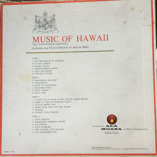 Jack De Mello : Ala Moana Presents Music Of Hawaii (The Twentieth Century), Volume II (2xLP, Album + Box)