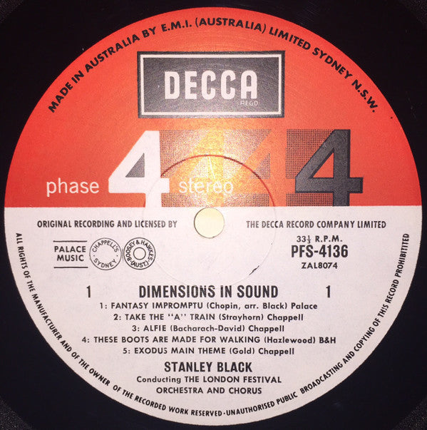Stanley Black And London Festival Orchestra And London Festival Chorus : Dimensions In Sound (LP, Album)