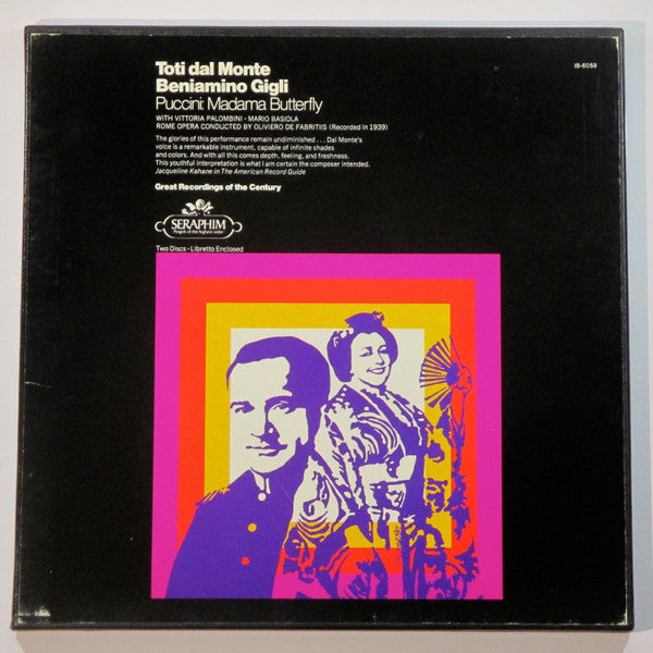 Giacomo Puccini, Oliviero De Fabritiis, Beniamino Gigli, Toti Dal Monte : Madama Butterfly (2xLP, Mono + Box)