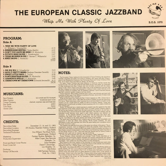 The European Classic Jazz Trio : Whip Me With Plenty Of Love (LP, Album)