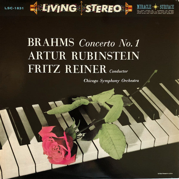 Johannes Brahms, Arthur Rubinstein, Fritz Reiner, Chicago Symphony Orchestra : Concerto No. 1 In D Minor, Op. 15 (LP, RE, RM, 180)