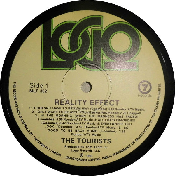 The Tourists : Reality Effect (LP, Album)