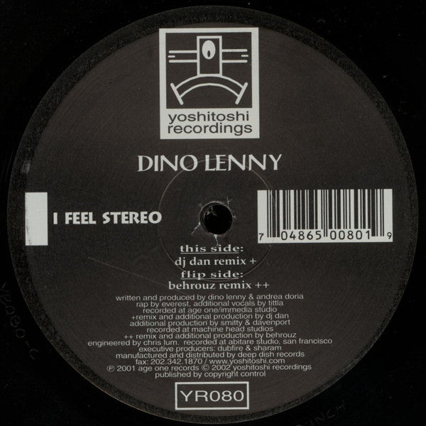 Dino Lenny : I Feel Stereo (2x12", Ora)