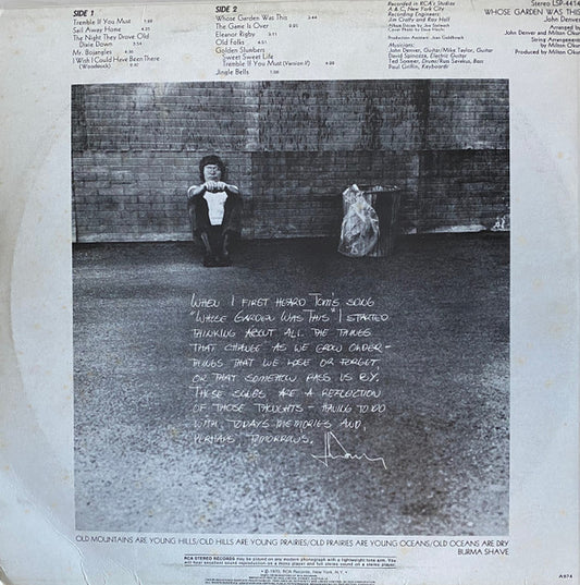 John Denver : Whose Garden Was This (LP, Album)