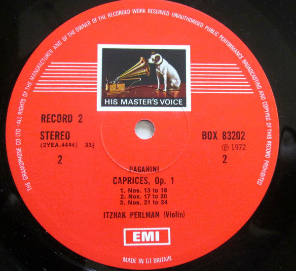 Itzhak Perlman – Niccolò Paganini / Pablo de Sarasate – Royal Philharmonic Orchestra, Lawrence Foster : Violin Concerto No. 1 · 24 Caprices / Carmen Fantasy (2xLP, Album + Box)