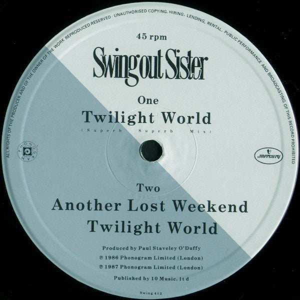 Swing Out Sister : Twilight World (12")