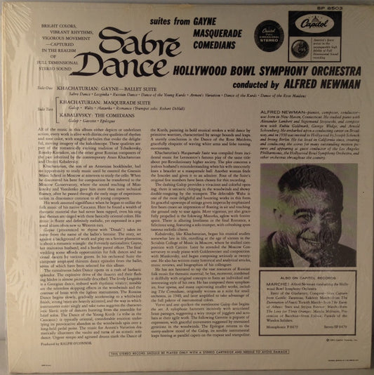 The Hollywood Bowl Symphony Orchestra conducted by Alfred Newman : Sabre Dance / Suites From Gayne · Masquerade · Comedians (LP, Comp)