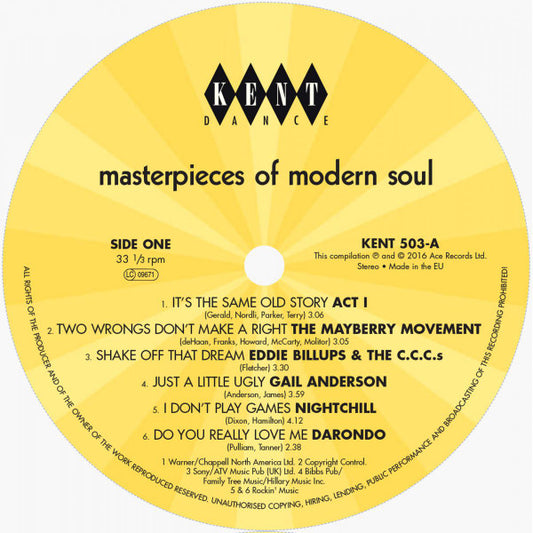 Various : Masterpieces Of Modern Soul (LP, Comp)