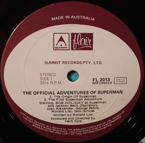 Unknown Artist : The Official Adventures Of Superman (LP)