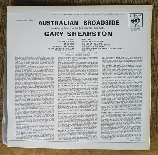Gary Shearston : Australian Broadside (LP, Album, Mono, )