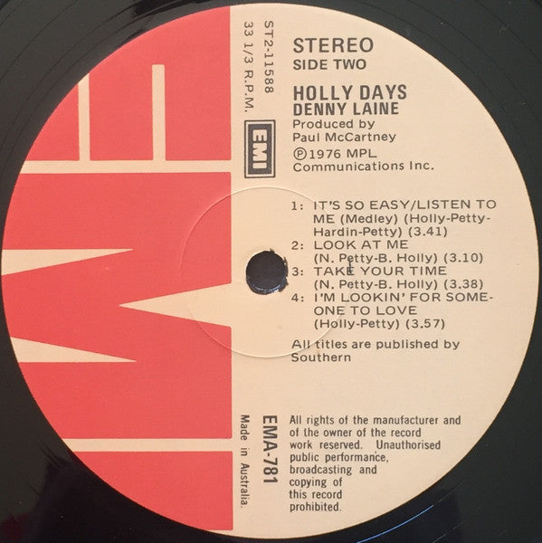 Denny Laine : Holly Days (LP, Album)
