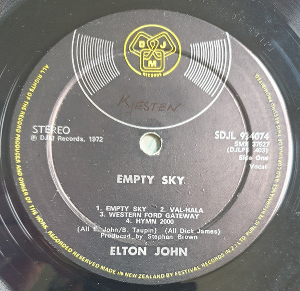 Elton John : Empty Sky (LP, Album, RE)
