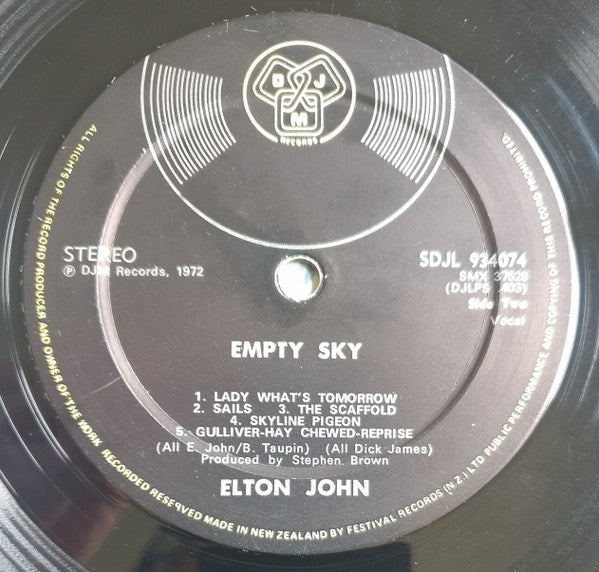 Elton John : Empty Sky (LP, Album, RE)