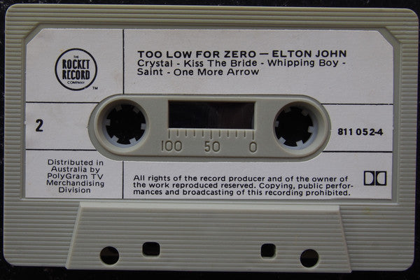 Elton John : Too Low For Zero (Cass, Album)