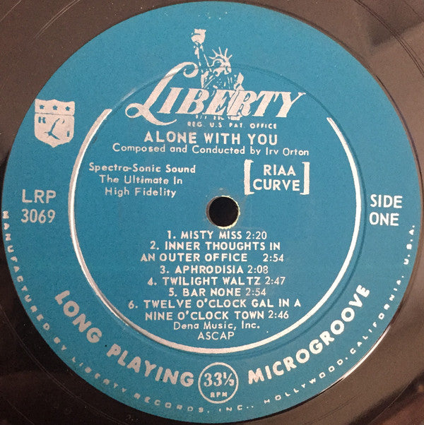 Irv Orton Orchestra : Alone With You (LP, Album, Mono)
