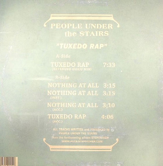 People Under The Stairs : Tuxedo Rap!!! (12", Single)