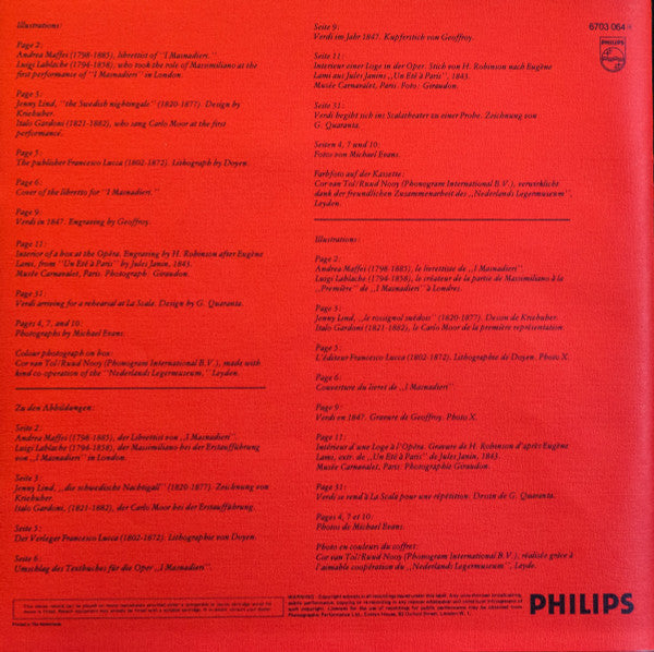 Giuseppe Verdi, Montserrat Caballé, Carlo Bergonzi, Piero Cappuccilli, Ruggero Raimondi, The Ambrosian Singers, New Philharmonia Orchestra, Lamberto Gardelli : I Masnadieri (3xLP, Album + Box)
