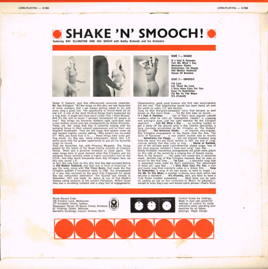Ray Ellington And His Group With Bobby Richards And His Orchestra : Shake 'N' Smooch (LP, Album, Club)