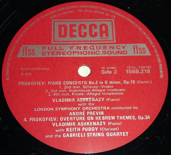 Sergei Prokofiev, London Symphony Orchestra, Vladimir Ashkenazy • André Previn : The Five Piano Concertos (3xLP + Box)