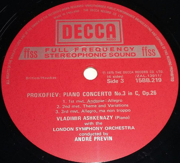 Sergei Prokofiev, London Symphony Orchestra, Vladimir Ashkenazy • André Previn : The Five Piano Concertos (3xLP + Box)