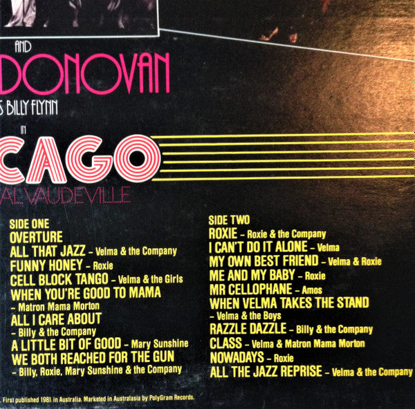 "Chicago" Australian Cast Album : Chicago. A Musical Vaudeville (LP, Album)