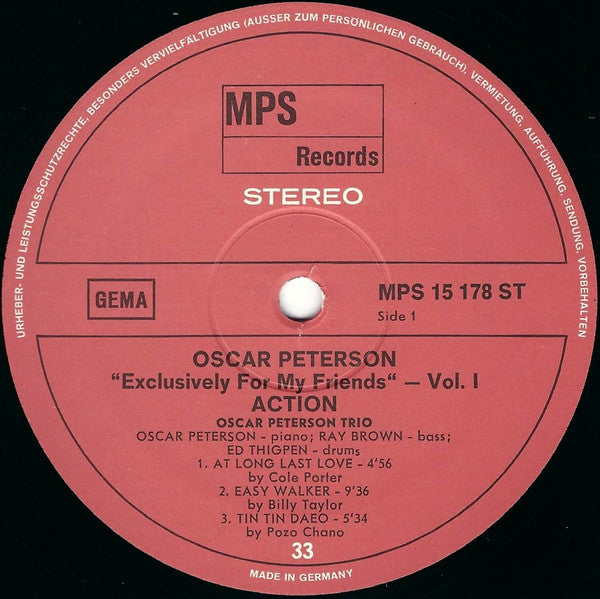 Oscar Peterson : Action (LP, Album, Gat)