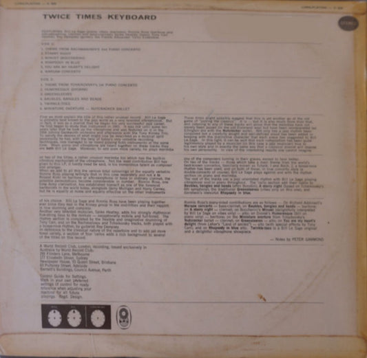 Bill Le Sage : Twice Times Keyboard (LP, Album, Club)