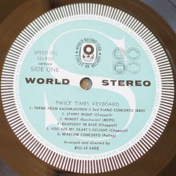 Bill Le Sage : Twice Times Keyboard (LP, Album, Club)
