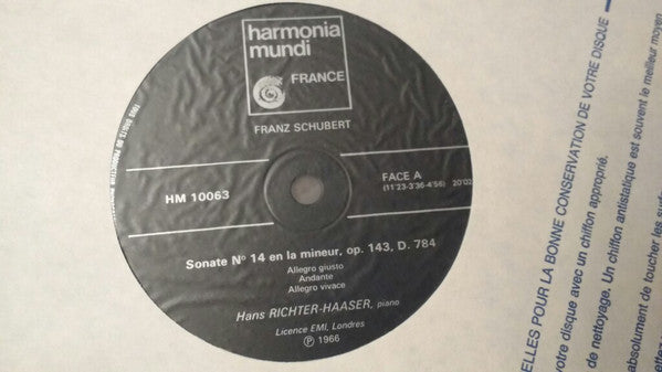 Franz Schubert / Hans Richter-Haaser : Sonates No.14 & No.19 (LP, RE)