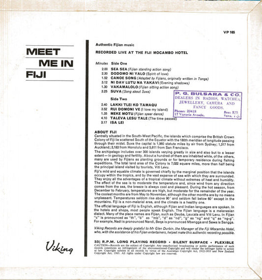 Various : Meet Me In Fiji (LP, Comp)