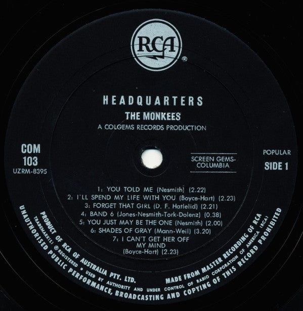The Monkees : Headquarters (LP, Album, Mono)