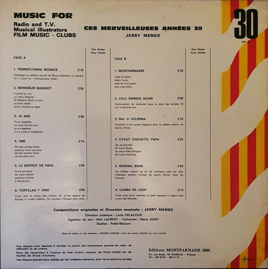 Jerry Mengo : Ces Merveilleuses Années 30 (LP)