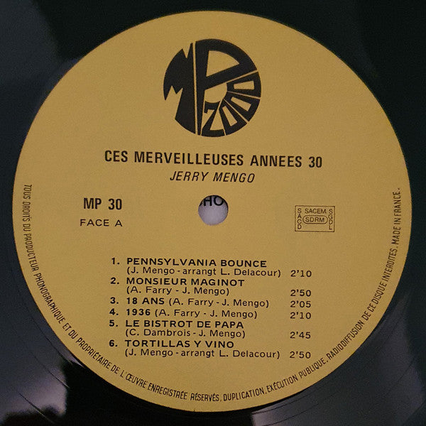 Jerry Mengo : Ces Merveilleuses Années 30 (LP)